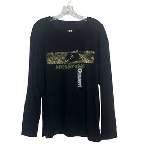 Mossy Oak Long Sleeve Camo Graphic Tshirt Mens XL Black New Hunting